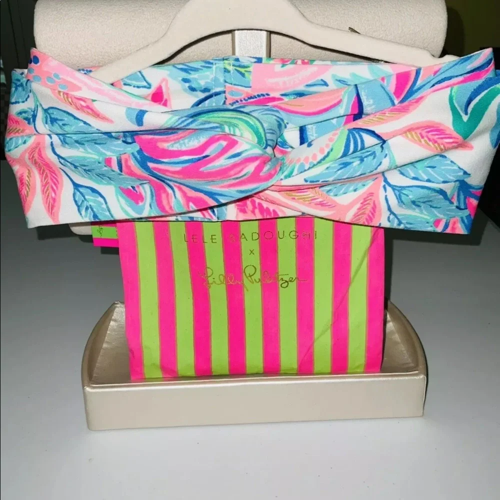 LELE SADOUGHI X LILLY PULITZER TOUCAN DO IT BETTER KNOTTED HEAD WRAP